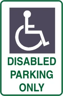 G 726 — GENERAL - DISABLED PARKING ONLY